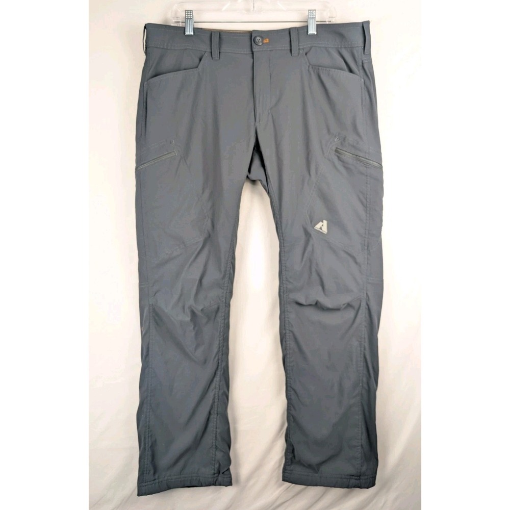 Eddie Bauer First Ascent Guide Pro Pants Mens 38x32 Gray Fleece Lined Cargo